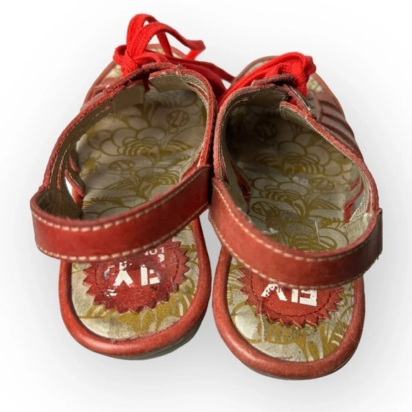 Fly  London Yito Red Lace-Up Slingback Wedge Sandals 36 - Picture 5 of 9